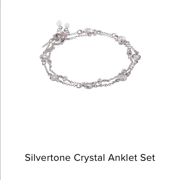Silver tone crystal anklet - Picture 1 of 3